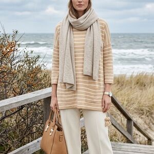 Lilly Pulitzer Tan and Cream Striped Sweater
